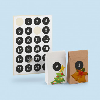 Stickerbogen Adventskalender Zahlen