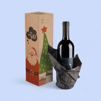 Flaschenverpackung mit Weihnachtsdesign