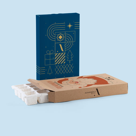 Adventskalender mit Fasergussinlay weiss